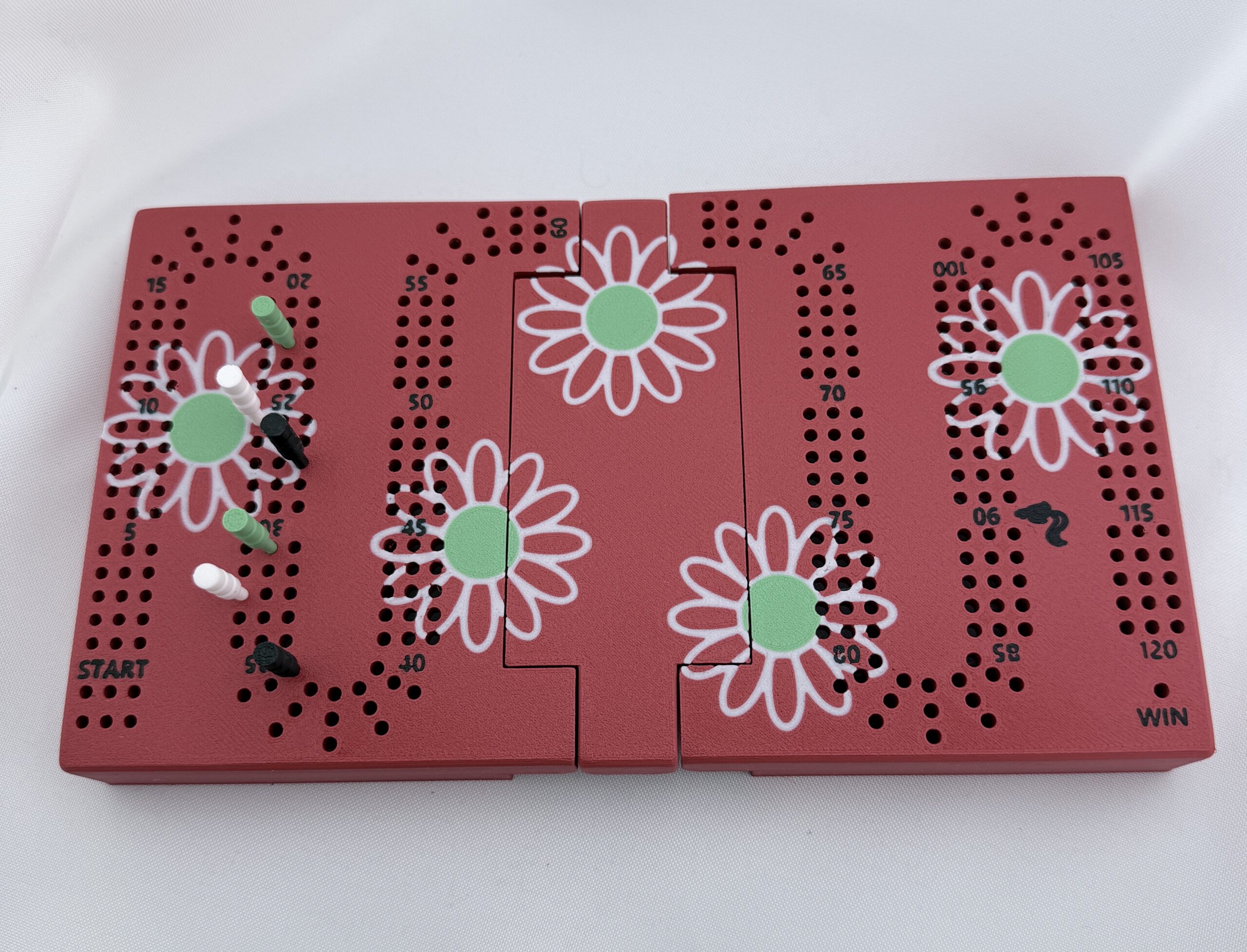 Homemade Travel Cribbage Board with Card and Peg Storage