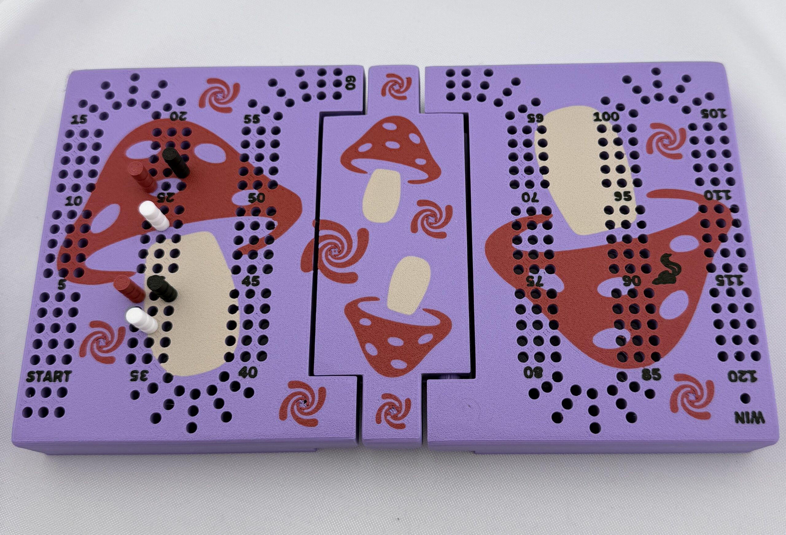 Homemade Travel Cribbage Board with Card and Peg Storage - Image 3